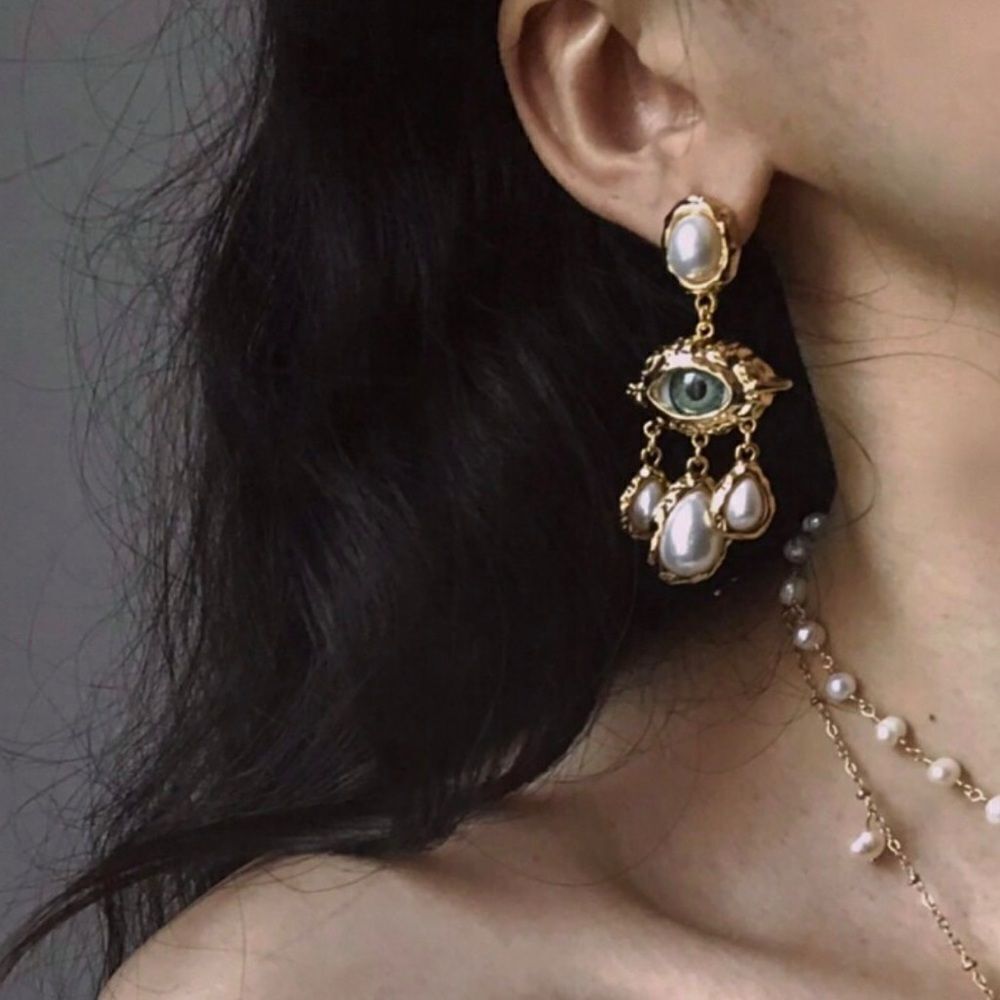 Eye dangle earrings #1553